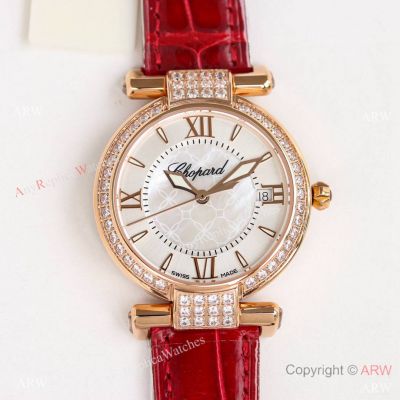 Swiss Replica Chopard Women's Imperiale Rose Gold Iced Out 2892 Automatic Watch